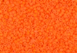 8/0 Matsuno Japanese Seed Beads - Milky Neon Orange Frosted #F205
