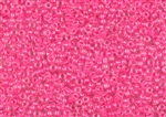 11/0 Matsuno Japanese Seed Beads - Luminous Hot Pink Lined Crystal #207A