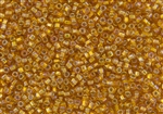 11/0 Matsuno Japanese Seed Beads - Hyacinth Orange Rainbow Silver Lined #637