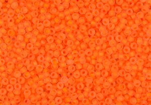 11/0 Matsuno Japanese Seed Beads - Milky Neon Orange Frosted #F205