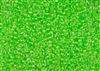 15/0 Matsuno Japanese Seed Beads -  Luminous Neon Green Lined Crystal #206B