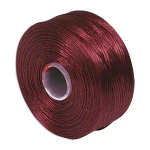 S-Lon (Superlon) Nylon Beading Thread - Size D - TEX45 - 78 Yards - BURGUNDY