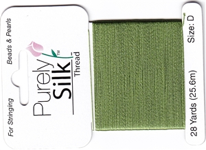 Purely Silk Beading Thread - Size E - Bright Green