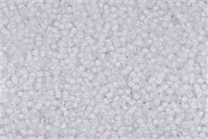 11/0 Toho Japanese Seed Beads - Frosted White Lined Crystal Transparent #981F