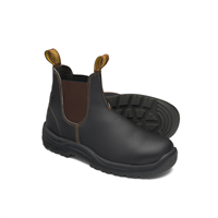 Blundstone 172 Steel Toe Elastic Side Slip-On Boots, Kick Guard, Water Resistant, Stout Brown