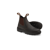 Blundstone 490 Soft Toe Elastic Side Slip-on Boot, Water Resistant, Kick Guard, Stout Brown