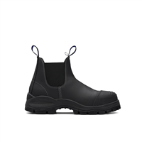 Steel Toe Slip-On Elastic Side Boots w/ Kick Guard, Black