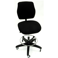 Workbench Chair, Upholstered-Black, Simple Control