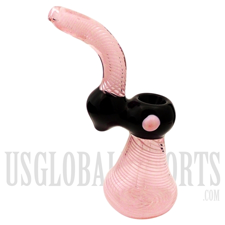 BU-613 7" Bubbler Pink Twist & Black Fume Color