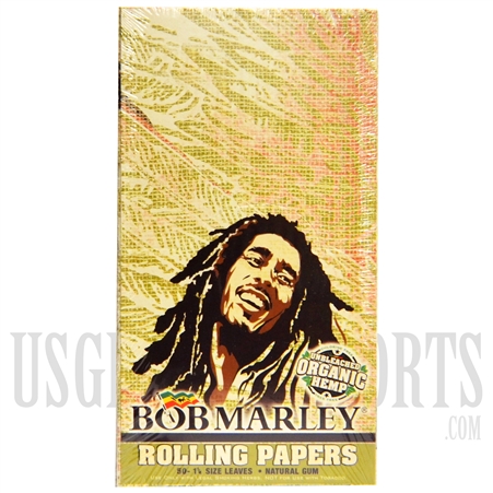 CP22 Bob Marley Rolling Papers | 1/4 Size Leaves | Unbleached Organic Hemp Papers | 25 Booklets | 50 Leaves