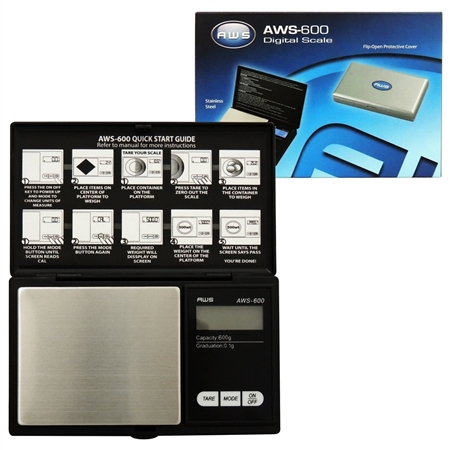 SC-01 AWS-600 Digital Scale | 600 x 0.01g | Black