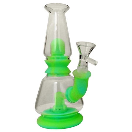 WP-2150 8" Silicone & Glass Water Pipe | Stemless + Dome Perc
