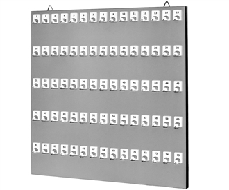 Key Rack, Key Stand # 75PGS with 75 Numbered Hooks for Rentals or Offices (75 Sets of Tag & Ring Included) -Made in USA