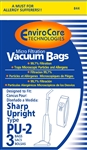 Sharp Replacement Style PU-2 Paper Bags (3 pk) 844