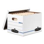 Bankers Box&reg; Stor/File Storage Box, Letter/Legal, Lift-Off Lid, White, 6/Pack # FEL5703604