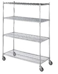 Linen Cart 18x60 w/4 Wire Shelves, # LC186072