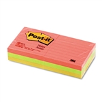 Post-it Neon Color Notes, 3 x 3, Neon Colors, 6 100-She