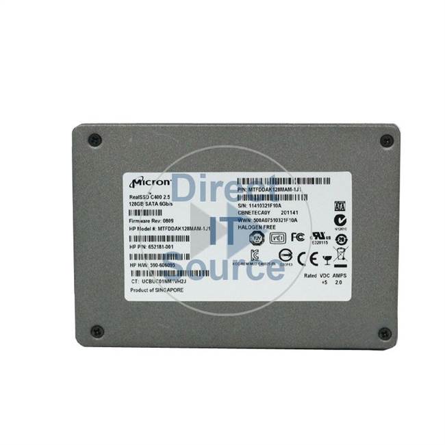 HP 652181-001 - 128GB 2.5inch SATA 6Gbps SSD