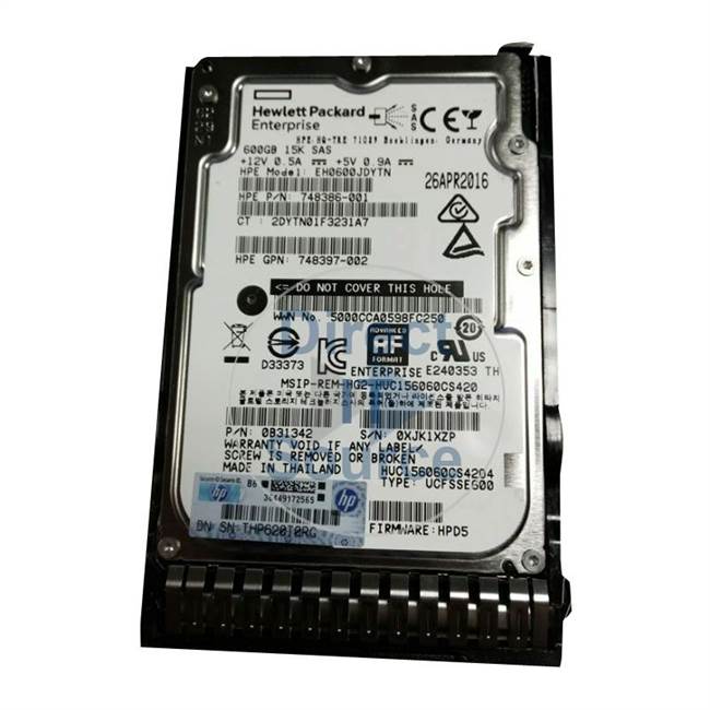 HP 748397-002 - 600GB 15K SAS 2.5" Hard Drive