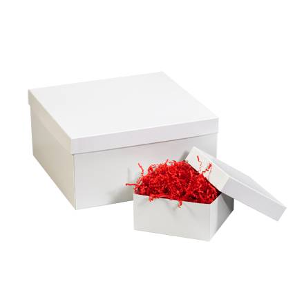 12 x 12" White Deluxe Gift Box Lids