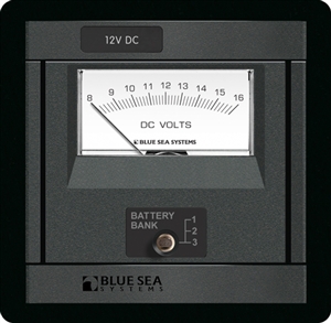 Blue Sea DC Analog Voltmeter 360 Panel 8-16V 1473
