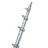 TACO 8' Center Rigger Pole, Silver with Silver Rings & Tip, 1-1/8" Butt End Dia