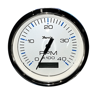 Faria 4" Tachometer with Hourmeter (4000 RPM) (Diesel) Mech. Takeoff & Var. Ratio Alt 33834
