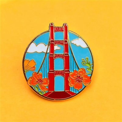 San Francisco Golden Gate Bride Enamel Pin by Brenna Daugherty