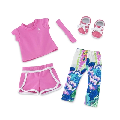 18-Inch Doll Clothes - Running/Exercise Outfit with Sneakers - fits American Girl ® Dolls