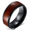 Tungsten Carbide Black Wood Ring