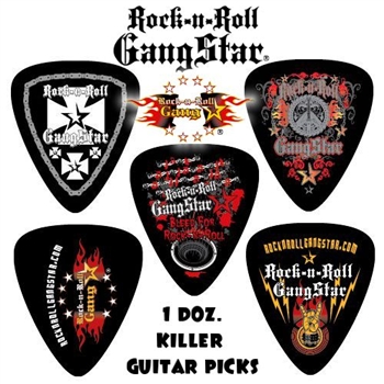 Rock-n-Roll GangStar Guitar picks 1 dozen