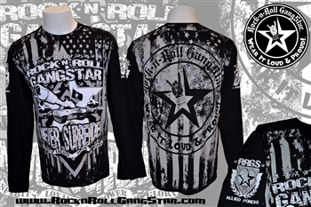 Never Surrender Long Sleeve Mens T Shirt Black Rock Heavy Metal T Shirt