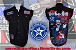 Uncle Sam's Rock Nation denim cut off sleeveless shirt Rock n Roll Heavy Metal Biker clothing Rock n Roll GangStar