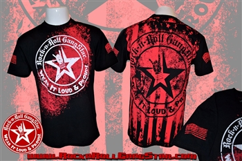 Wear It Loud & Proud! Stars & Stripes Mens T Shirt Black Rock n Roll Heavy Metal Biker clothing apparel accessories lifestyle Rock n Roll GangStar