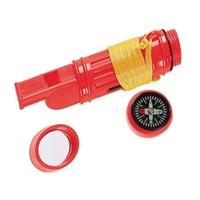 5-IN-1 Survival Whistle, Match Box, Compass, Flint, Signaling Mirror