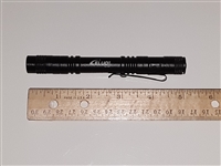 Compact Mini LED EDC Pocket Flashlight with pocket clip, common AAA batteries