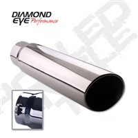 Diamond Eye 4" Polished 304 SS Diesel Exhaust Tip-Bolt on-Rolled Angle