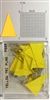 P600 series yellow, triangular "pennant" shaped map pins / flags. 25 to box. 1/8" clear headed pin