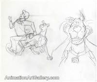 Original Publicity Drawing of Fred and Scooby Doo Original Publicity Drawing of  Fred and Scooby Doo attributed to Iwao Takamoto