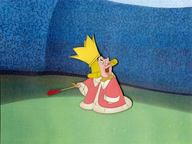 Original Production cel of the King of Hearts from Alice in Wonderland (1951)