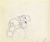 Original Production Drawing of Toby Tortoise from Toby Tortoise Returns (1936)