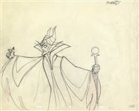 Original Production Drawing of Maleficent from Sleeping Beauty (1959)