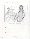 Original Storyboard Drawing of Ratcliffe and Uti from Pocahontas II: Journey to a New World (1998)