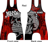 sublimated singlet with skull lifting wrestling