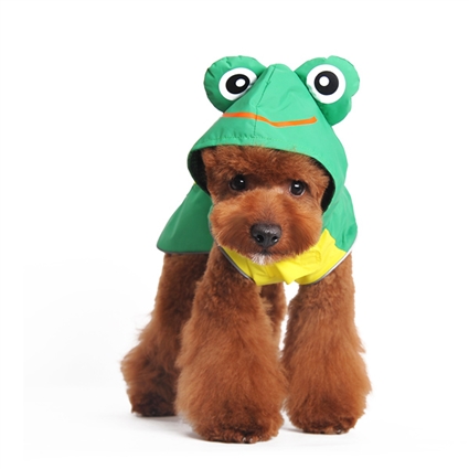Green Frog Dog Raincoat Rain Coat