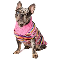 Pink Cable Knit Dog Sweater | Wool