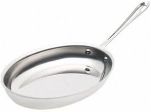 12 x 8 1/2" All-Clad&reg; Stainless Oval Skillet, cookware made in usa