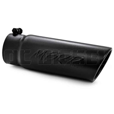 MBRP T5112BLK 4" Rolled Edge Angle Cut Black Coated Stainless T409 Exhaust Tip