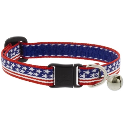 Lupine 1/2" Stars N Stripes Cat Safety Collar with Bell