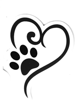 Paw Open Heart Sticker